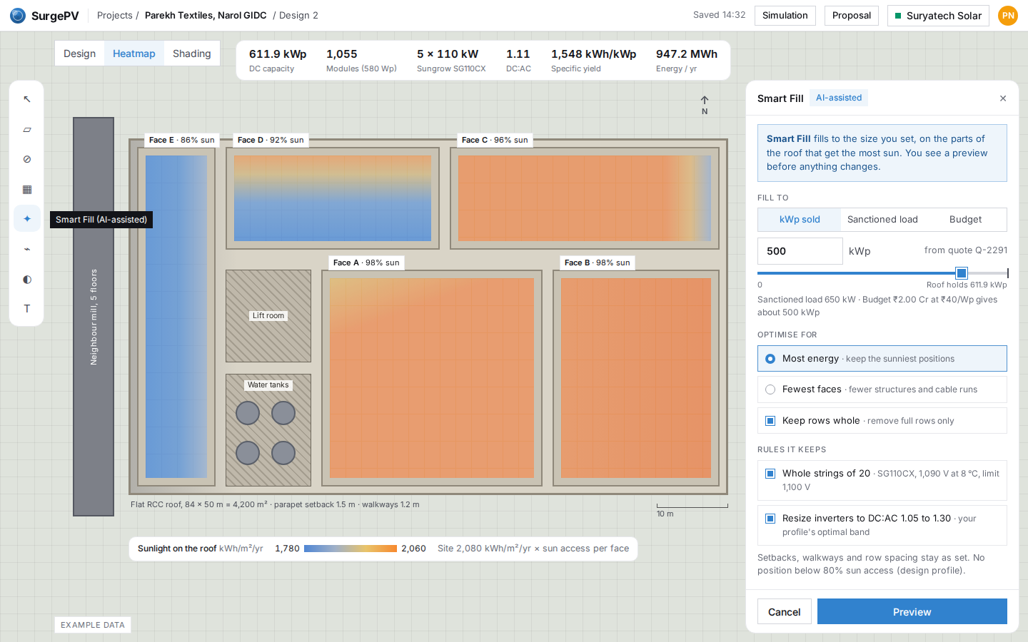 Set the size you sold, choose what to optimise