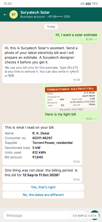 Phone: bill photo read, one question