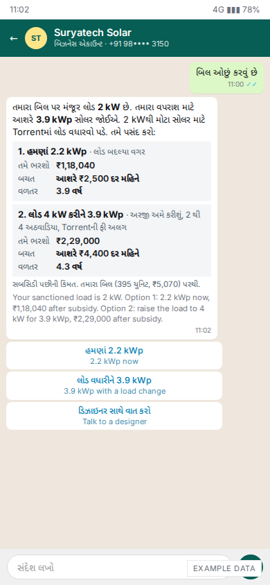 Phone: sanctioned load below the size (Gujarati)